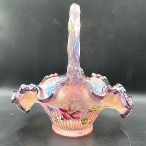 Fenton Pink Basket - Etsy