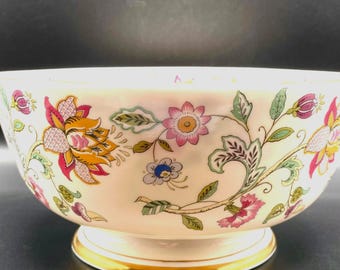 Minton Haddon Hall Green Edge Scalloped Footed Floral Snack Nuts
