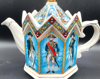 Vintage Sadler Teapot: Vice Admiral Lord Nelson, Battle of Trafalgar