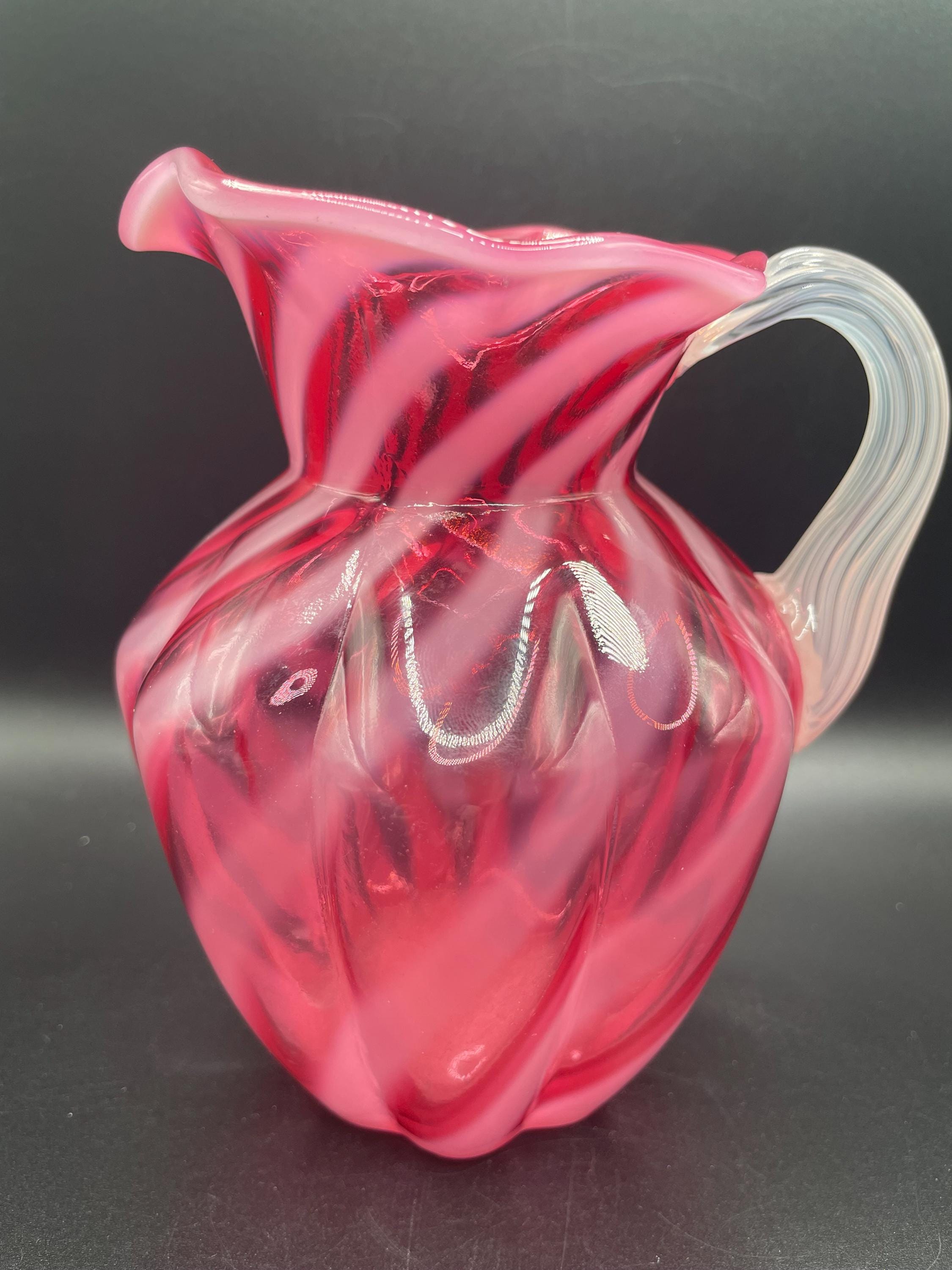 Pink Fenton Pitcher - Etsy