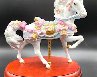 Vintage Lenox “Romance” Carousel Horse – Limited Edition – Vintage 1997 – 22K Gold Accents – Porcelain Figurine