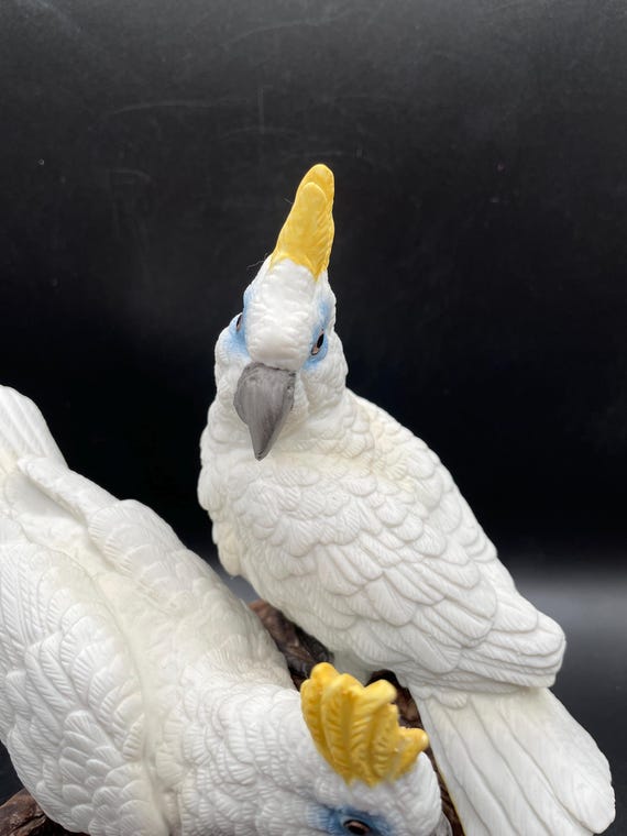 Vintage Andrea by Sadek Blue-eyed Cockatoos Figurine, #7948