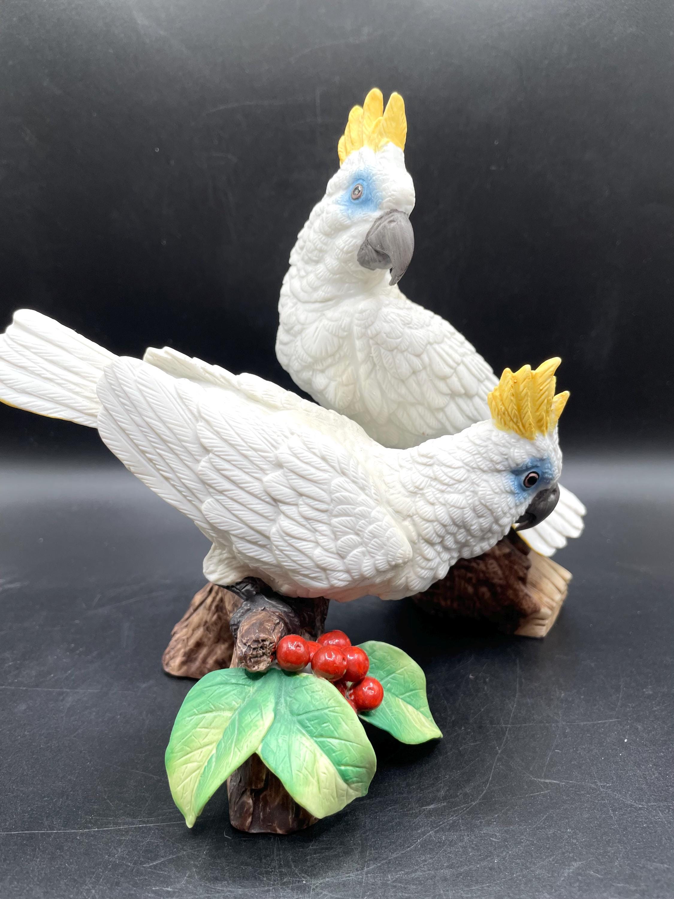 Vintage Andrea by Sadek Blue-eyed Cockatoos Figurine, #7948