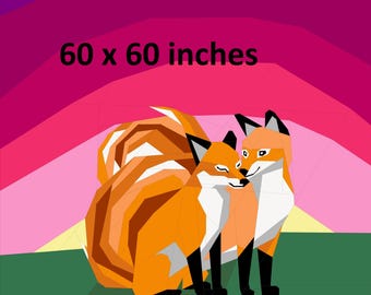 Foxes FPP Quilt Pattern: 60in Foundation Paper Piecing (PDF Pattern)