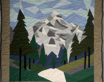 Mountain Hike FPP Quilt Pattern: 40in Foundation Paper Piecing (PDF Download)