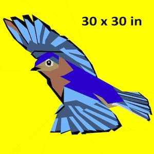 Bluebird FPP Quilt Pattern, 30in Mini Quilt, FPP Quilt Pattern