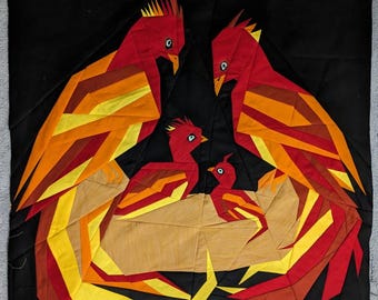 Phoenix Family FPP Quilt, 30in Mini Quilt (PDF Pattern))