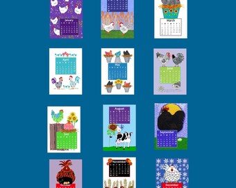 2027 Chickens! Desk Calendar 5x7 Cards