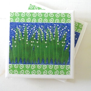 Lily of the Valley Ceramic Drink Coaster