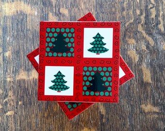 Christmas Trees Drink Coaster
