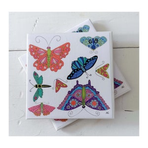 Butterflies Ceramic Drink Coaster
