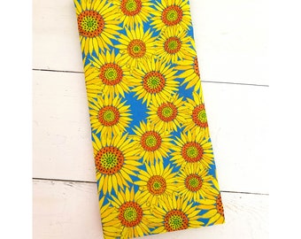 Sunflowers On Blue Tea Towel