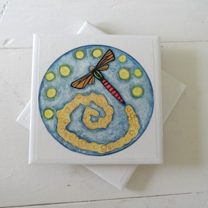 Dragonfly Trail Ceramic Drink Coaster