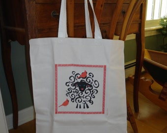 Curly Sheep Canvas Tote