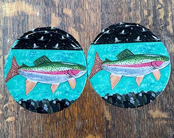 Rainbow Trout Round Drink Coaster