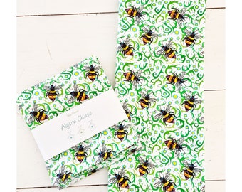 Garden Bees Tea Towel