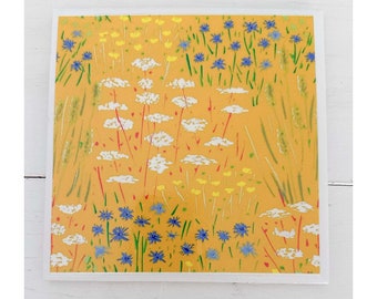 Wildflowers on Gold Trivet