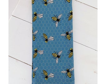 Honey Bees on Wedgewood Blue Tea Towel