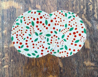 Winter Berry Round Drink Coaster