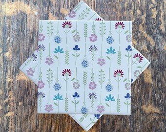 Happy Flowers Drink Coaster