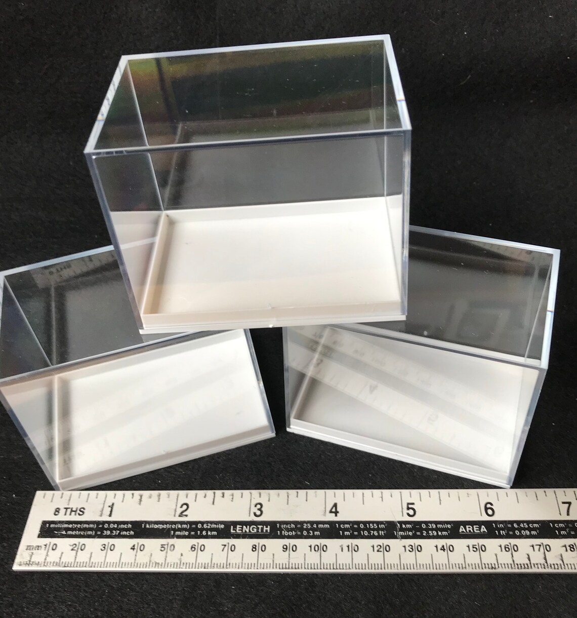16 x acrylic display boxes clear lid white base 80mm x 52mm x Etsy
