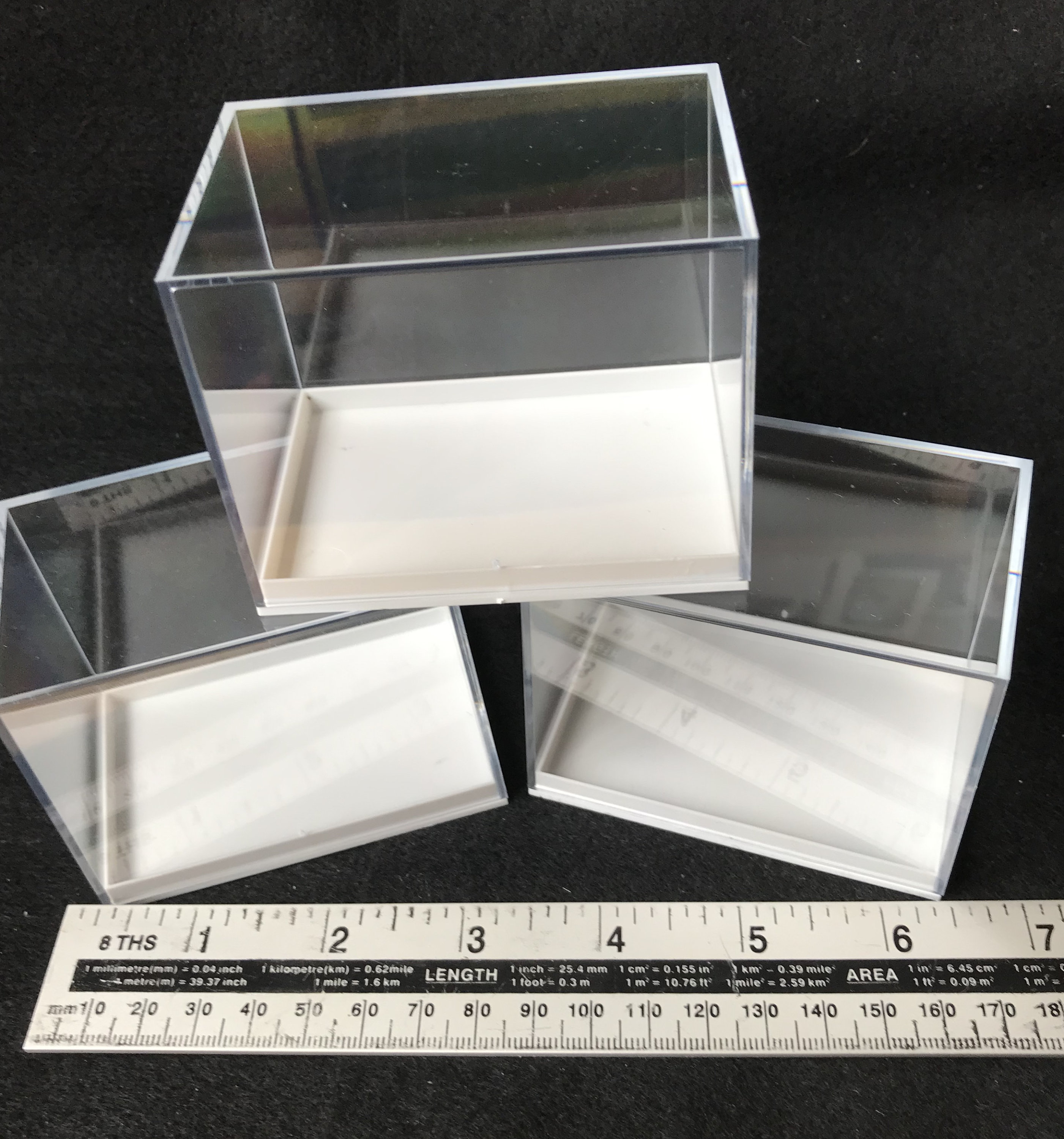 16 x acrylic display boxes clear lid white base 80mm x 52mm x Etsy