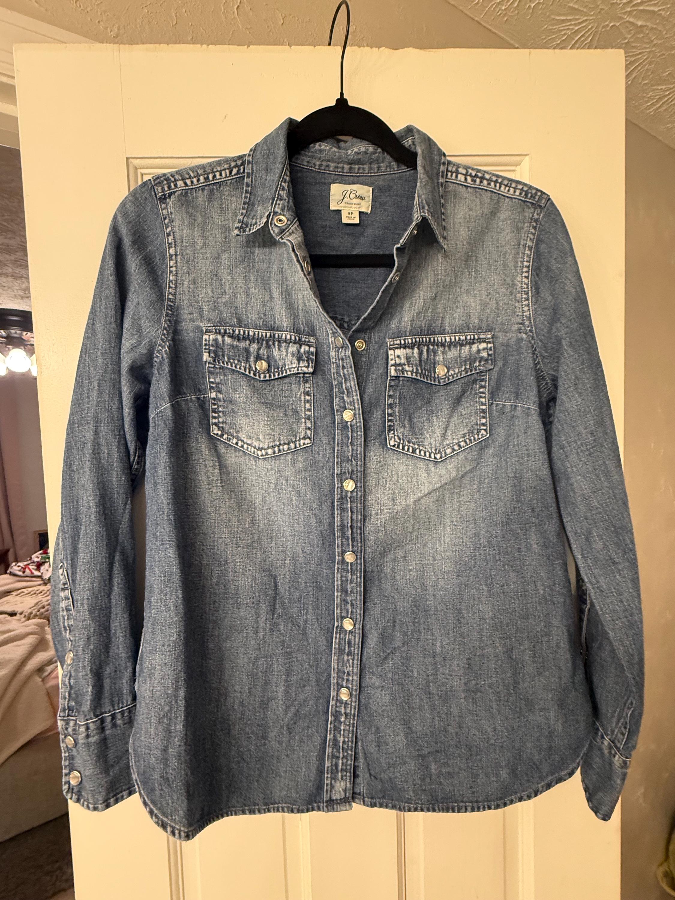 Vintage J Crew Denim Shirt Pearl Buttons - Etsy