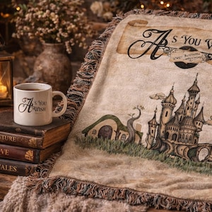 As You Wish Blanket, Princess Bride Gift, Romantic Fantasy Throw, Cottagecore Blanket, Wedding Gift, Anniversary Gift, Movie Quote Blanket image 2