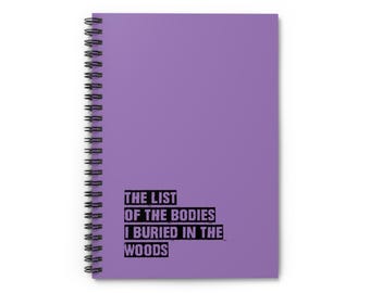 Journal - Buried Bodies List, Notebook, Diary, Ruled Paper, True Crime Gift, Writing Journal