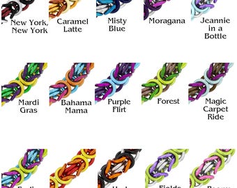 DIY Beginner Chainmaille Kit - Byzantine Chainmaille Bracelet Kit - 22 Color Combos to Choose From!