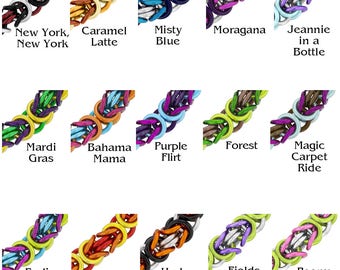 Kit de Cota de Malha para Iniciantes - Kit para Pulseira de Cota de Malha Bizantina - 22 Combinações de Cores à Sua Escolha!