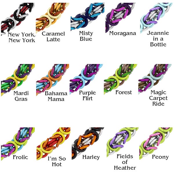 DIY Beginner Chainmaille Kit - Byzantine Chainmaille Bracelet Kit - 22 Color Combos to Choose From!