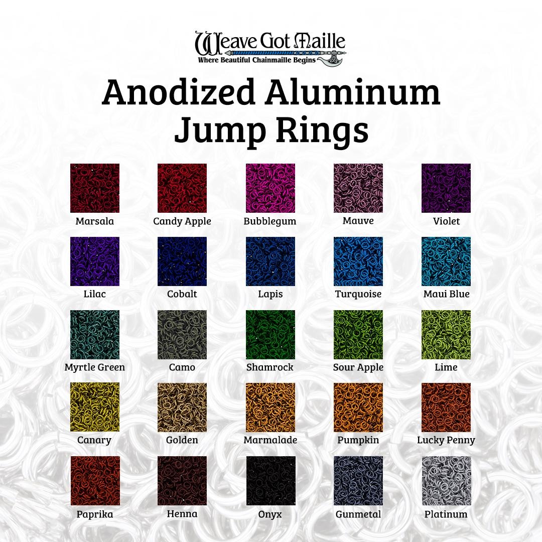 16-gauge Anodized Aluminum Jump Rings - 1 Ounce- Pick Your Color