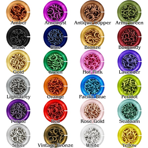 18 Gauge Enameled Copper Jump Rings - 1 Ounce - Pick your color and size!