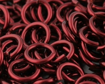 JUMP RINGS - 16-Gauge AWG Burgundy Enameled Copper Jump Rings - 1 Ounce - Pick your size!