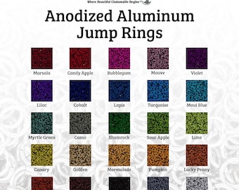 20-Gauge Anodized Aluminum Jump Rings - 1/2 Ounce- Pick Your Color and Size!