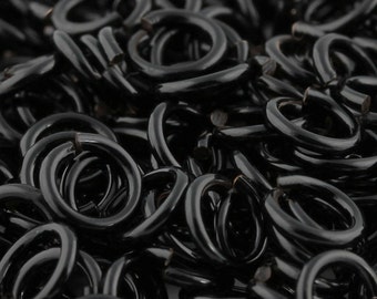 JUMP RINGS - 16g (AWG) Black Enameled Copper Jump Rings - 1 Ounce - Pick your size!