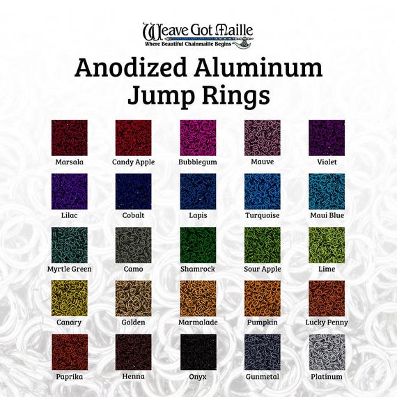 14-Gauge Anodized Aluminum Jump Rings - 1 Ounce- Pick Your Color and Size!