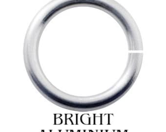 18-gauge Bright Aluminum Jump Rings - 1 Ounce