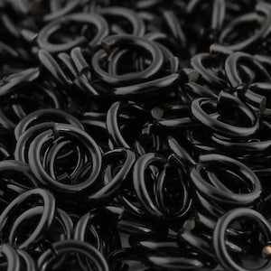JUMP RINGS - 18-Gauge AWG Black Enameled Copper Jump Rings - 1 Ounce - Pick Your Size!