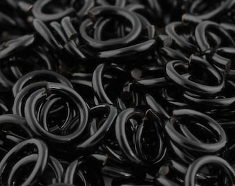 JUMP RINGS - 18-Gauge AWG Black Enameled Copper Jump Rings - 1 Ounce - Pick Your Size!