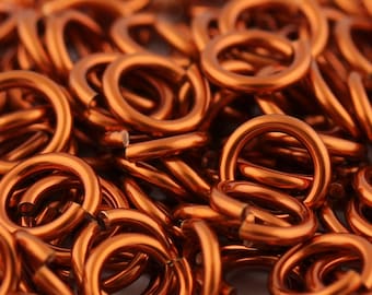 JUMP RINGS -  20g (AWG) Amber Enameled Copper Jumprings - 1 Ounce - Pick Your Size!