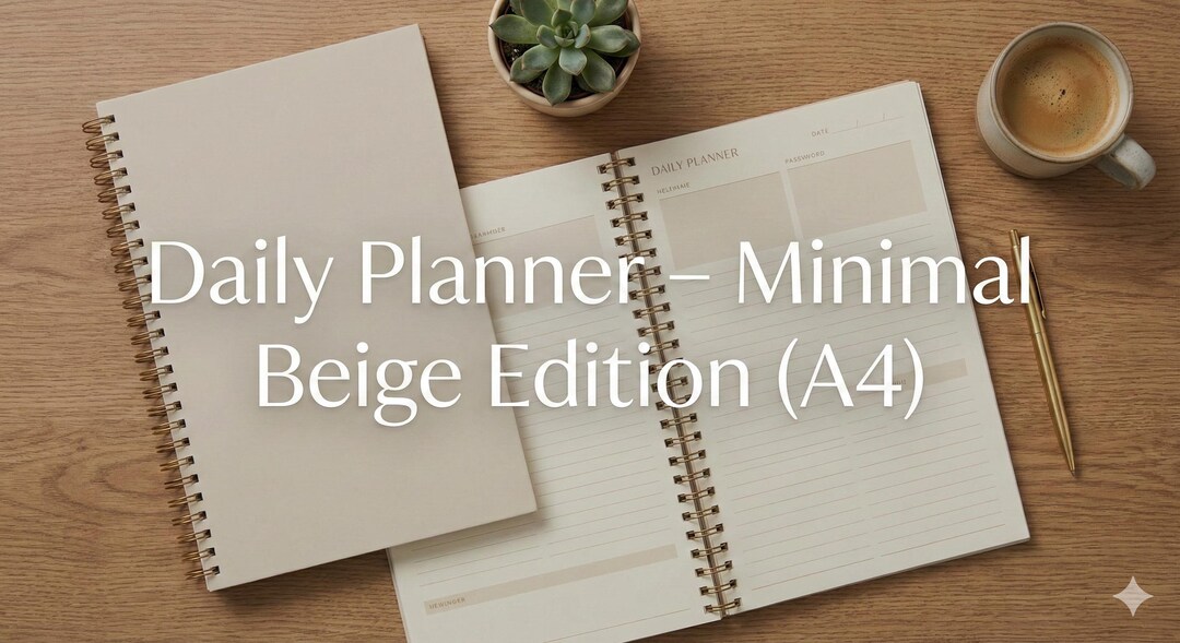 Minimalist Daily Planner Printable A4 | Neutral Beige Schedule Page ...