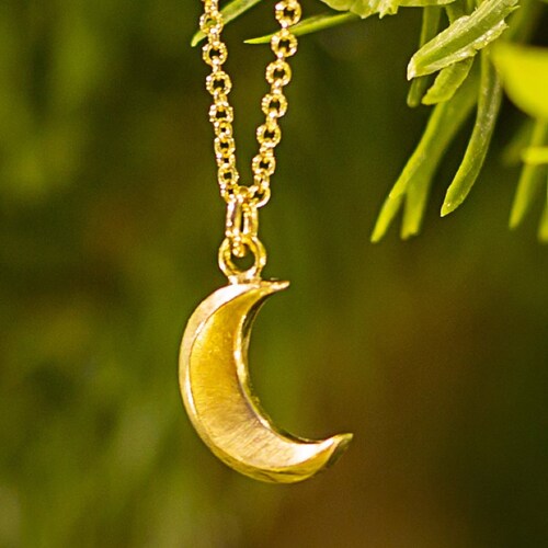 Handmade Solid Gold Crescent Moon Charm 
