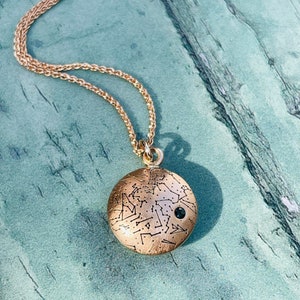 Massiver Gold-Sternkarten-Anhänger – Himmlische Halskette mit Personalisierung