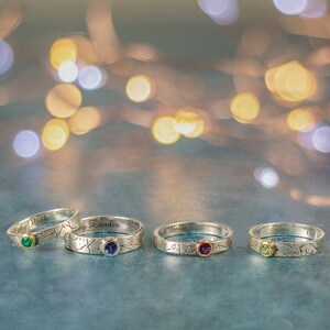 Handmade Baby Birth Rings with Birthstone image 4