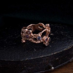 Solid Gold Cherry Blossom Ring Sakura Ring image 4