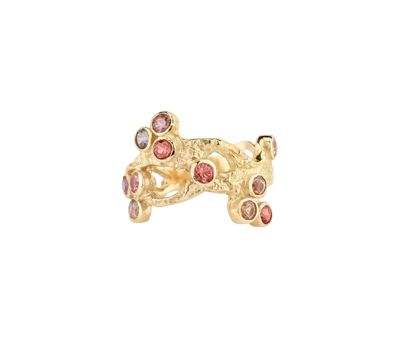 Solid Gold Cherry Blossom Ring Sakura Ring image 6