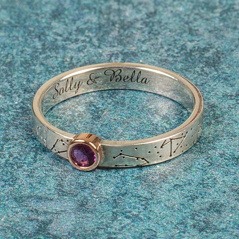 Handmade Baby Birth Rings with Birthstone image 3