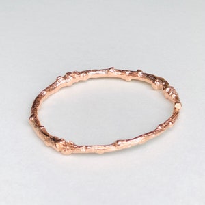 Solid Oak Twig Bracelet Solid Silver Bangle image 6